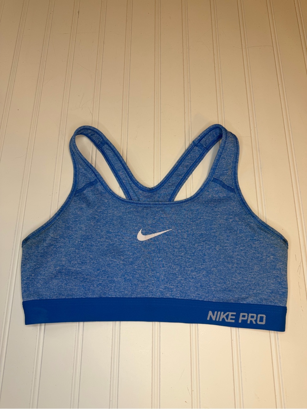 Nike Pro Racer Back Sports Bra -Medium - Dri-Fit - Heather Blue